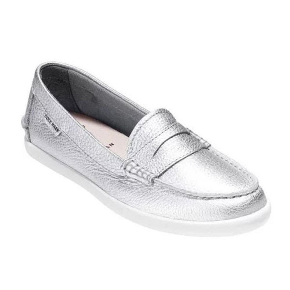 Cole Haan Penny Loafer flats Metallic silver slip one 9.5